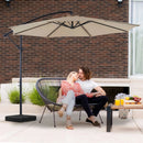 JHK 10FT Outdoor Patio Umbrella Hanging Cantilever with Easy Tilt Adjustment UV Protection 8 Sturdy Ribs for Backyard Garden