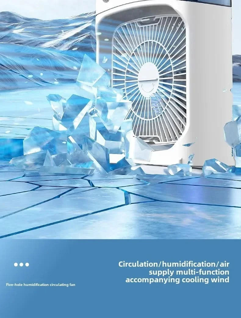 Portable 3 in 1 Mini AC Air Cooler Fan Humidifier with LED Light for Home Office Bedroom Camping Cooling - M & M Global