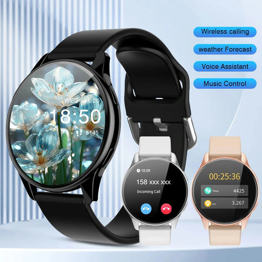 2025 new smart watch, Bluetooth call, message reminder, music playback, shutter control, weather forecast, unisex