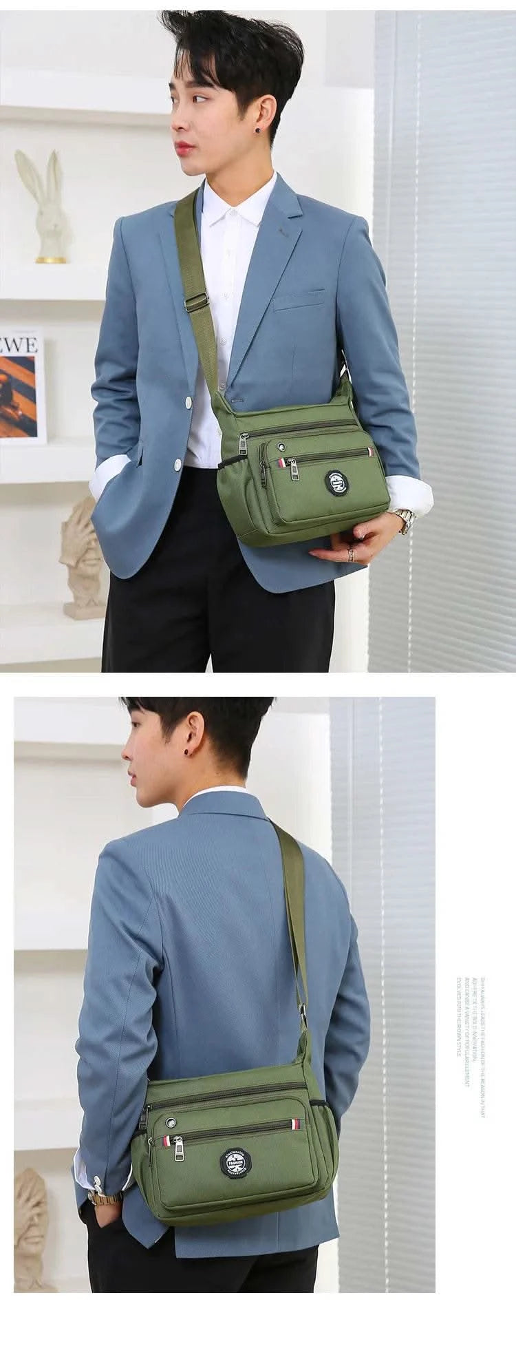 Business Fashion Men's Shoulder Bag Women's Crossbody Bag Large Capacity Multipurpose Travel Bags Tool Bag Oxford Cloth Material - M & M Global