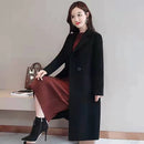 Plus Size Women's Mid-Length Woolen Coat 2025 Spring Autumn Slim Fit Woolen Coat Outerwear Pure Color Korean Casual Style But...
