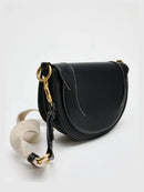 Autumn and winter new women's bag handbag advanced color contrast line embellished single shoulder crossbody bag - M & M Global