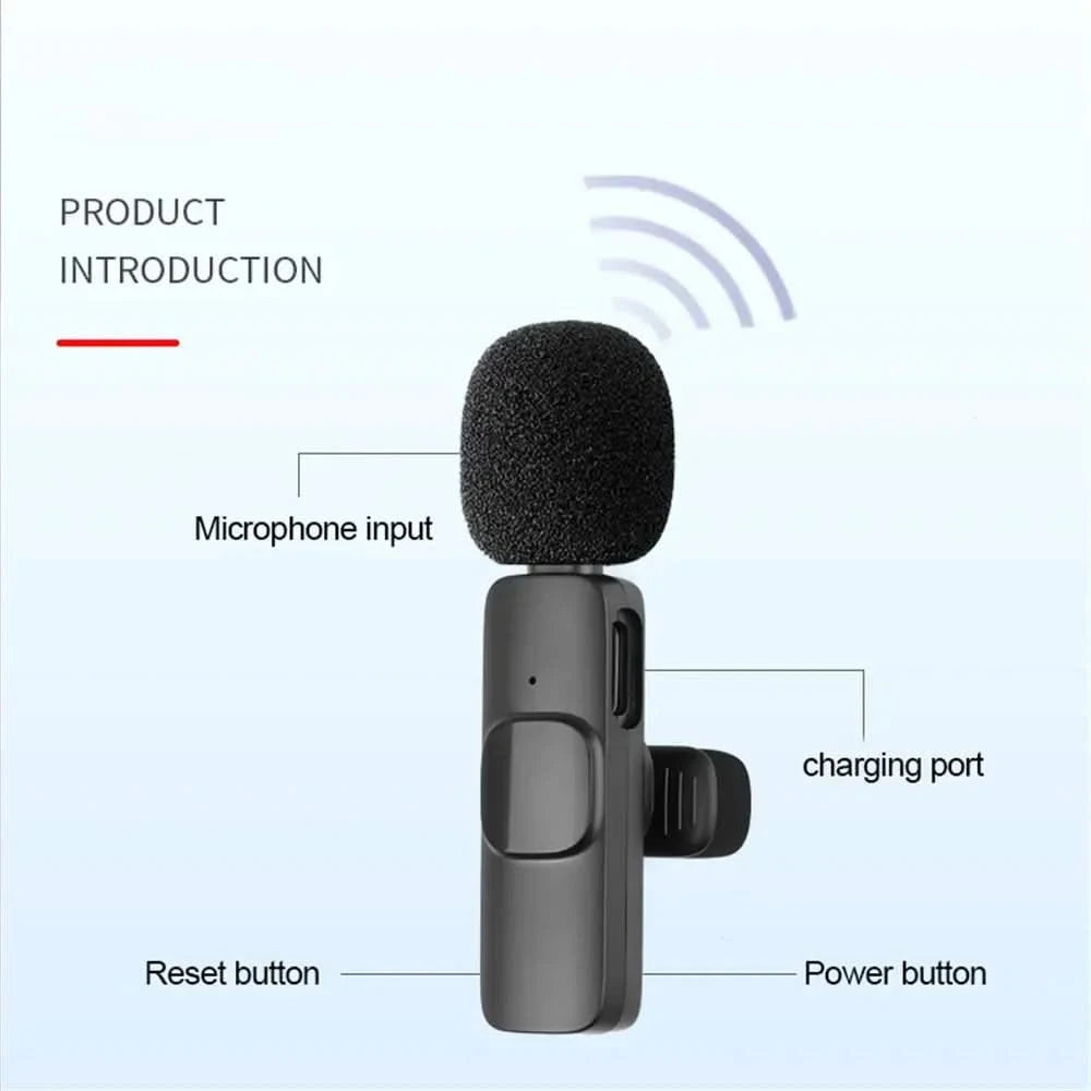 Microphone Wireless Lavalier Microphone for Live Streaming/YouTube/TikTok/Facebook Live Noise Reduction Mic For iPhone/Android - M & M Global