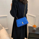 Luxury Laser Design Chevron Quilted Shoulder Bag  Women's High Quality Embroidered Thread PU Leather Crossbody Messenger Bag - M & M Global