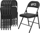 6 Pack Folding Chairs, Fabric Dining Chair Set with Padded Cushion, Indoor Outdoor Folding Chairs Seat for Home Office Events