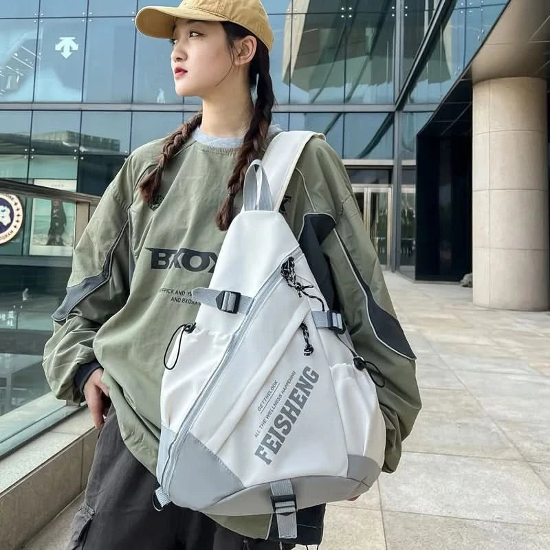 Techwear Style Outdoor Motorcycle Sport Single Shoulder Backpack Unisex Hip Hop Multifunction Chest Bag Tactical Crossbody Bag - M & M Global