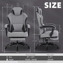 Gaming Chair,Computer Chair Fabric with Pocket Spring Cushion, Office Chair with Footrest and Massage Lumbar Support, Reclining