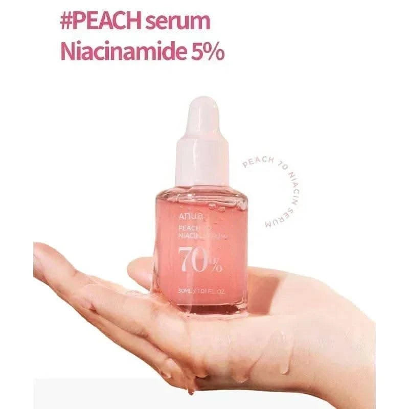 Anua Peach 70 Niacinamide Serum 30ml, Moisturizing Facial Serum, Daily Cleansing Beauty, Korean Skincare - M & M Global