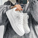 Casual Men's Sneakers Autumn 2025 New Style Winter Pure White Fiberglass Synthetic Lining Rubber Sole Unisex Leisure Shoes - M & M Global