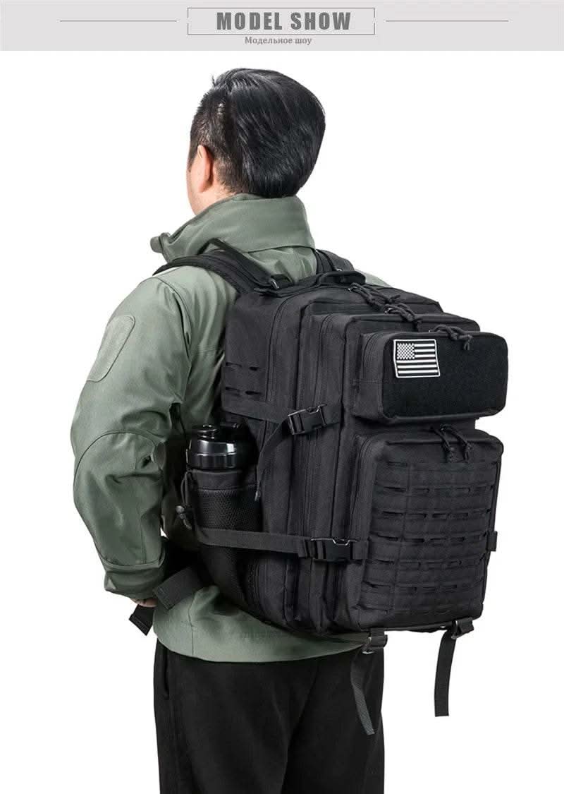 25L/45L Tactical Backpack for Men and Women Outdoor Survival Bug Out Bag Small School Rucksack Hking with Bottle Holder - M & M Global