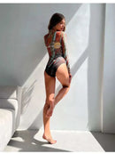 2025 Fashion Sexy Swimsuit 3d Digital Printing Women's Swimsuit Bikini Suit Long Sleeve Sun Protection Surfing Swimsuit Bathing - M & M Global