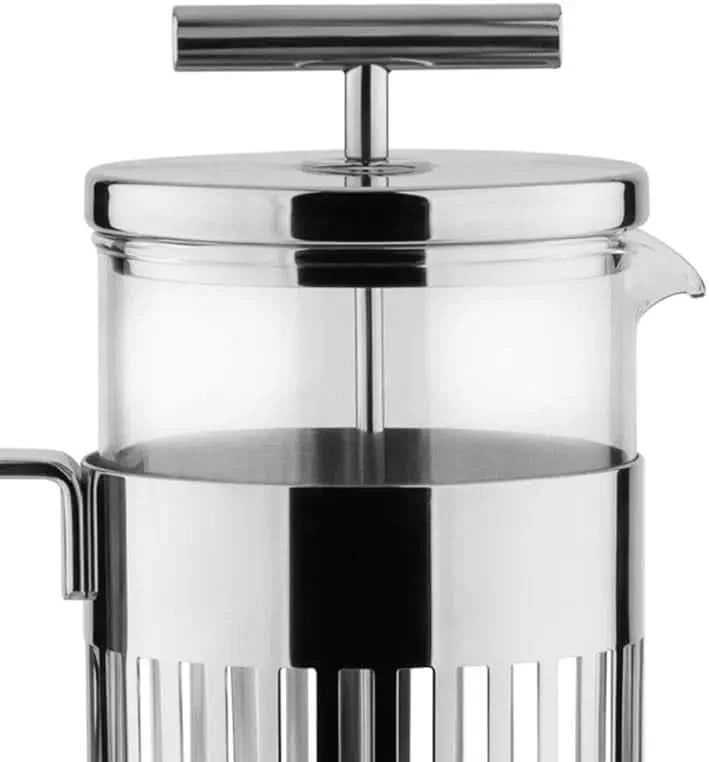 9094/8 - Design Press Filter Coffee Maker, 18/10 Stainless Steel, Mirror Polished and Glass, 8 Cups,Silver - M & M Global