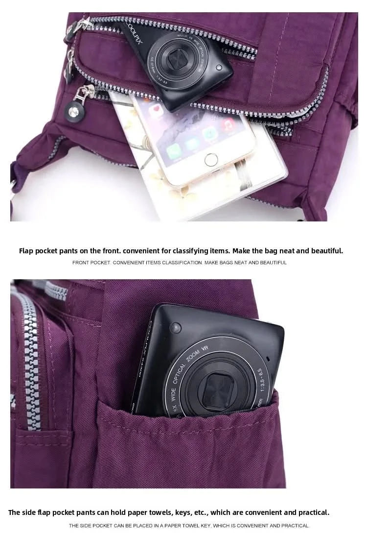 Large Capacity Nylon Crossbody Shoulder Bag for Home Use Middle-Aged And Elderly Women Casual Multi-Socket Slanting Bag - M & M Global