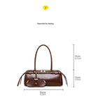 Genuine Leather Women's Baguette Bag Niche Retro Motorcycle Trend Cool belt Handbag New Luxury Design Shoulder Underarm Bag - M & M Global