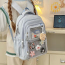Japanese Style Kawaii Backpack Girls Transparent Ita Bag Women Large Capacity Backpack Fashion School Bag for College Student JK - M & M Global