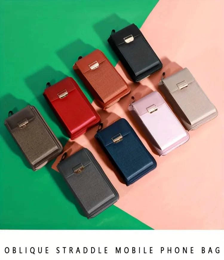 2024 New Women's Bag Mobile Phone Bag Trendy Line Simple Ladies Shoulder Bag Messenger Bag Lock Small Square Bag - M & M Global