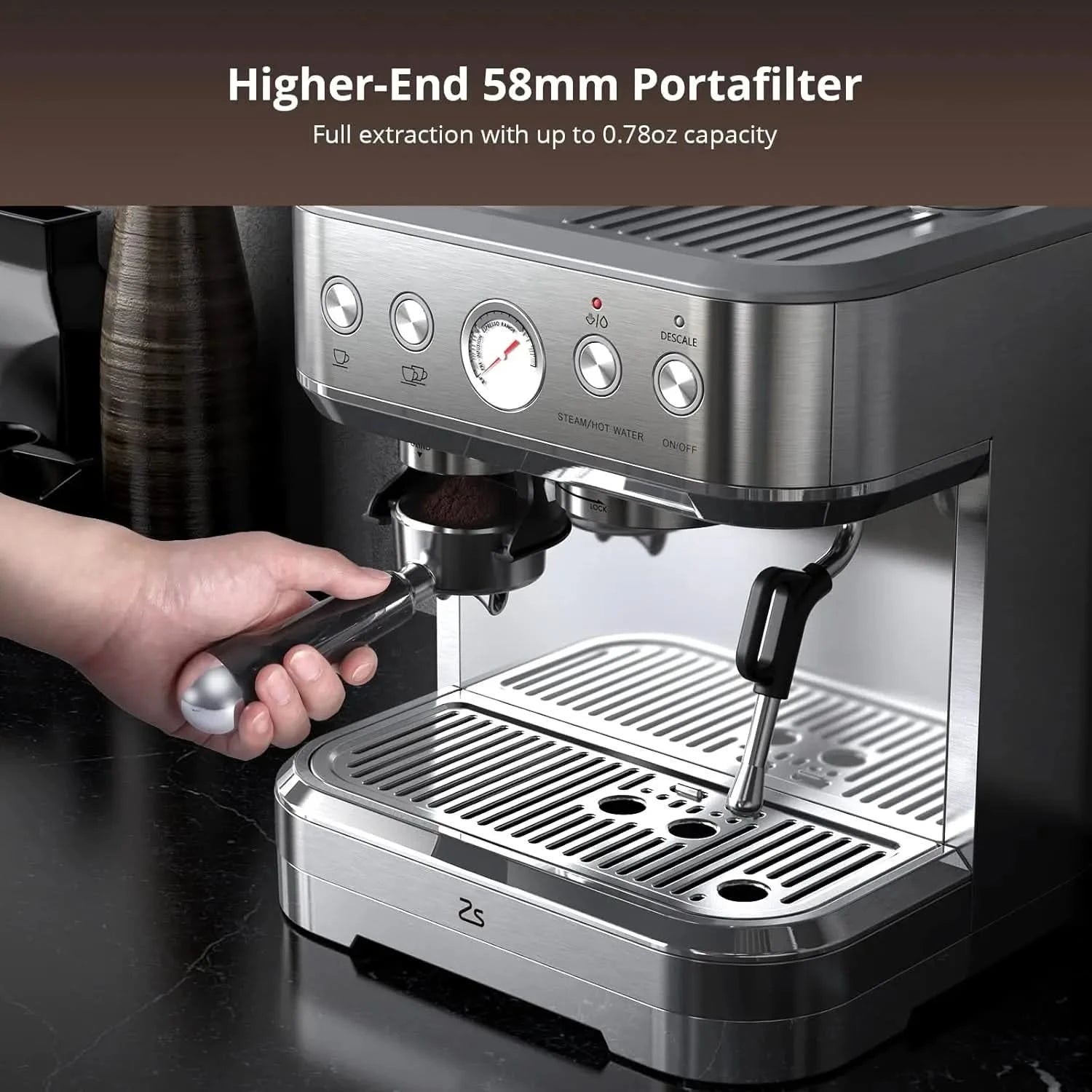 Professional Espresso Machine with Built-In Grinder and Milk Frother, 15 Bar Cappuccino and Latte Maker, Gift for Coffee Enthusi - M & M Global