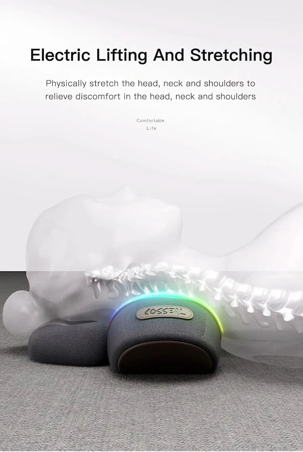 Electric Neck Massager Pillow Vibration Heating Massage Neck Traction Stretcher Support Cervical Spine Pain Relief Sleep Relax - M & M Global