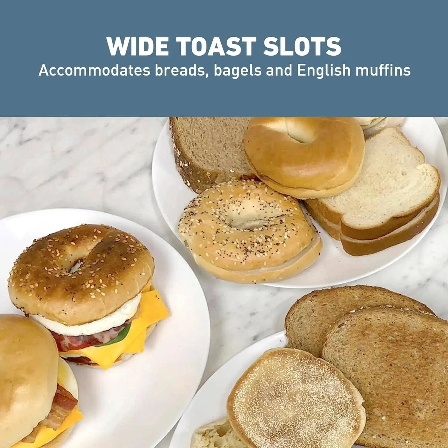 78500 Breakfast Station, 2-Slice Toaster with Removable Meat and Vegetable Warming Tray and Egg Cooker/Poacher, Black - M & M Global