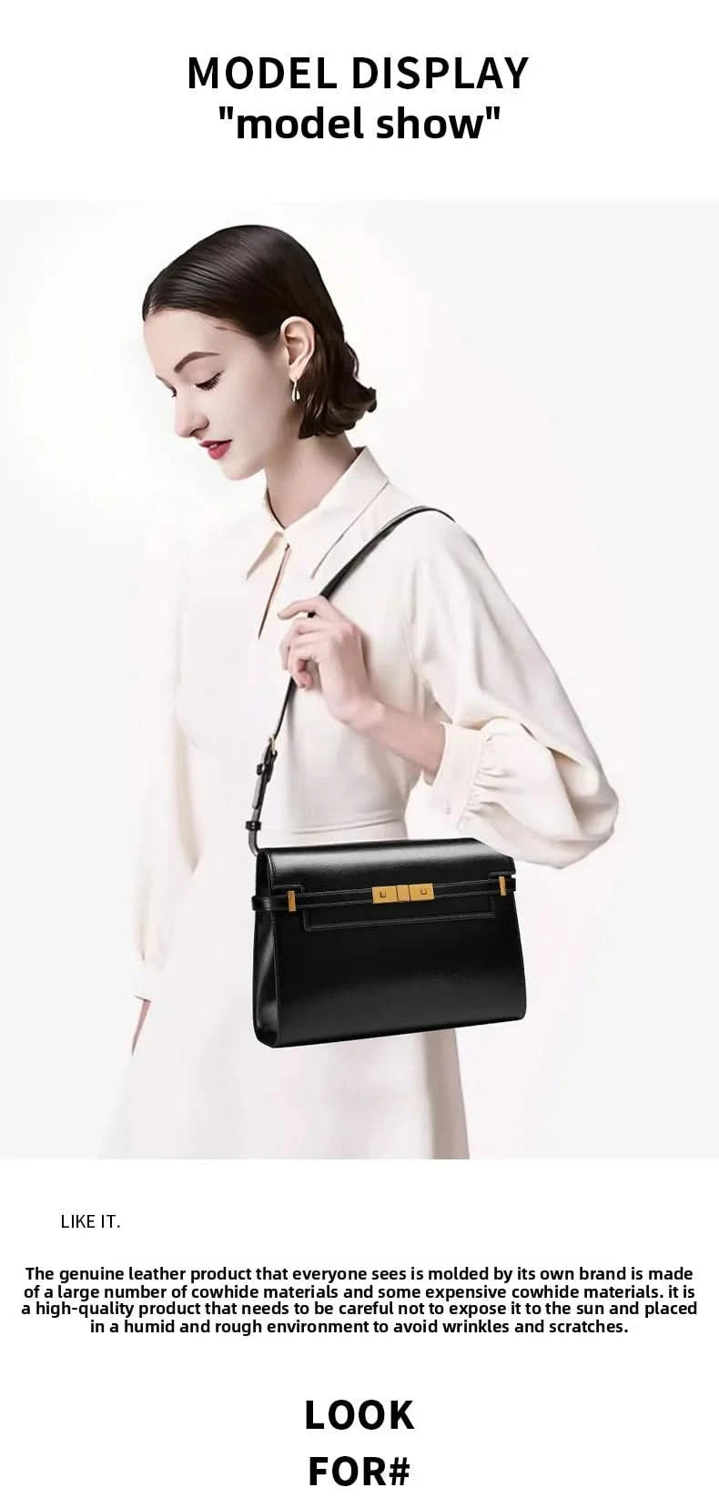 Manhattan handbag,  retro high-end feeling, underarm mailman baguette bag - M & M Global