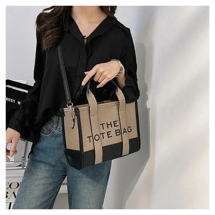 Hot Sale Of The Season New Women's PU Leather 3D Square Shoulder Bag Letter Tote Bag Color Block Fashionable Ladies Crossbody Ba - M & M Global