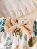 3pcs Newborn Baby girl Ruffle Short sleeve Bodysuit+Bow Printed shorts+Headband 0-18 Months Cute Baby Summer Set - M & M Global