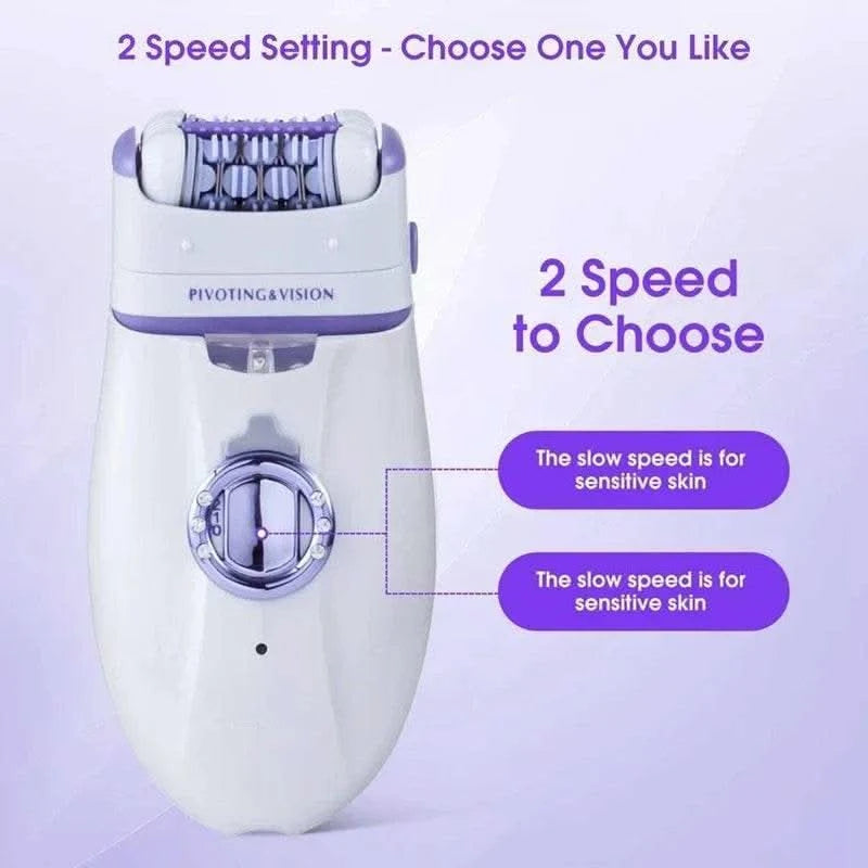 3in1 Electric Women Epilator Female Shaver Leg Body Hair Removal Lip Chin Depilatory Lady Bikini Trimmer Facial Hair Remover - M & M Global