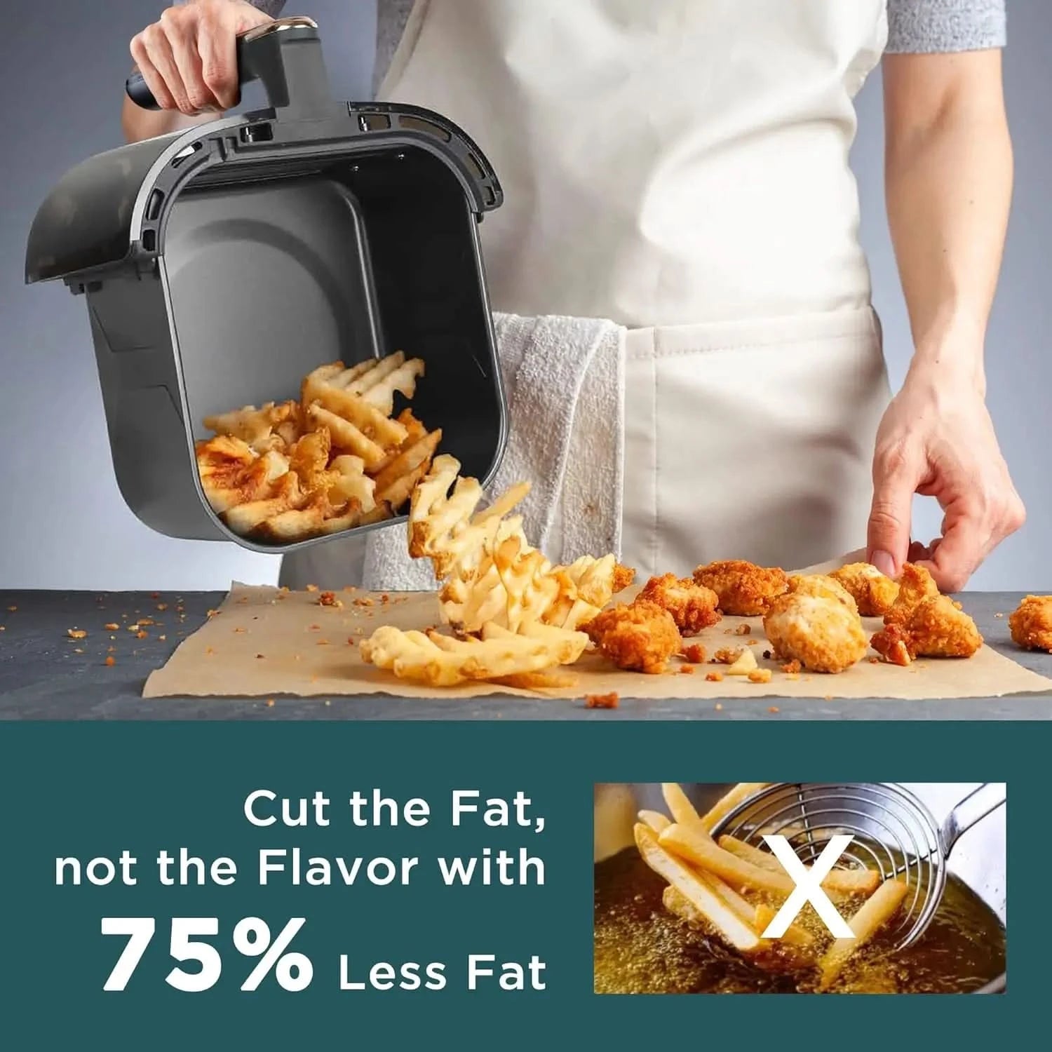 5.8 QT Air Fryer Small Oven, Digital Oil-Less Cooker Airfryer, 8 Presets Cooking Functions, Roast, Bake, Reheat, Cook Quikly wit - M & M Global