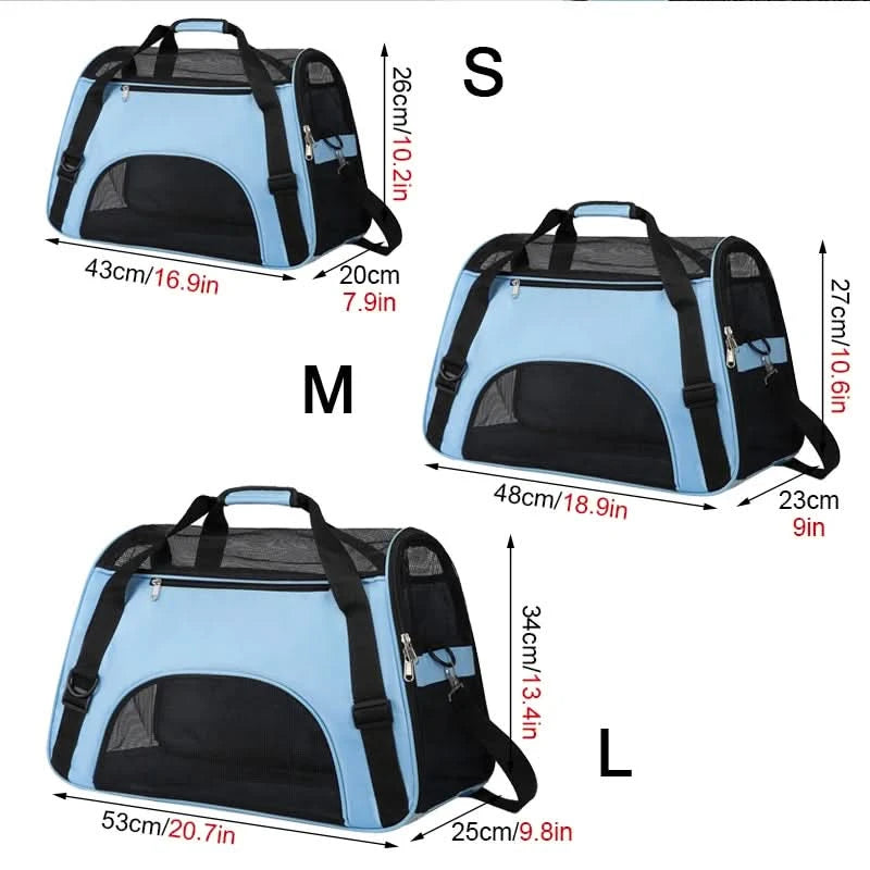 Portable Dog Cat Carrier Bag Pet Puppy Travel Bags Foldable Cats Handbag Travel Pet Bag Transport Bag - M & M Global