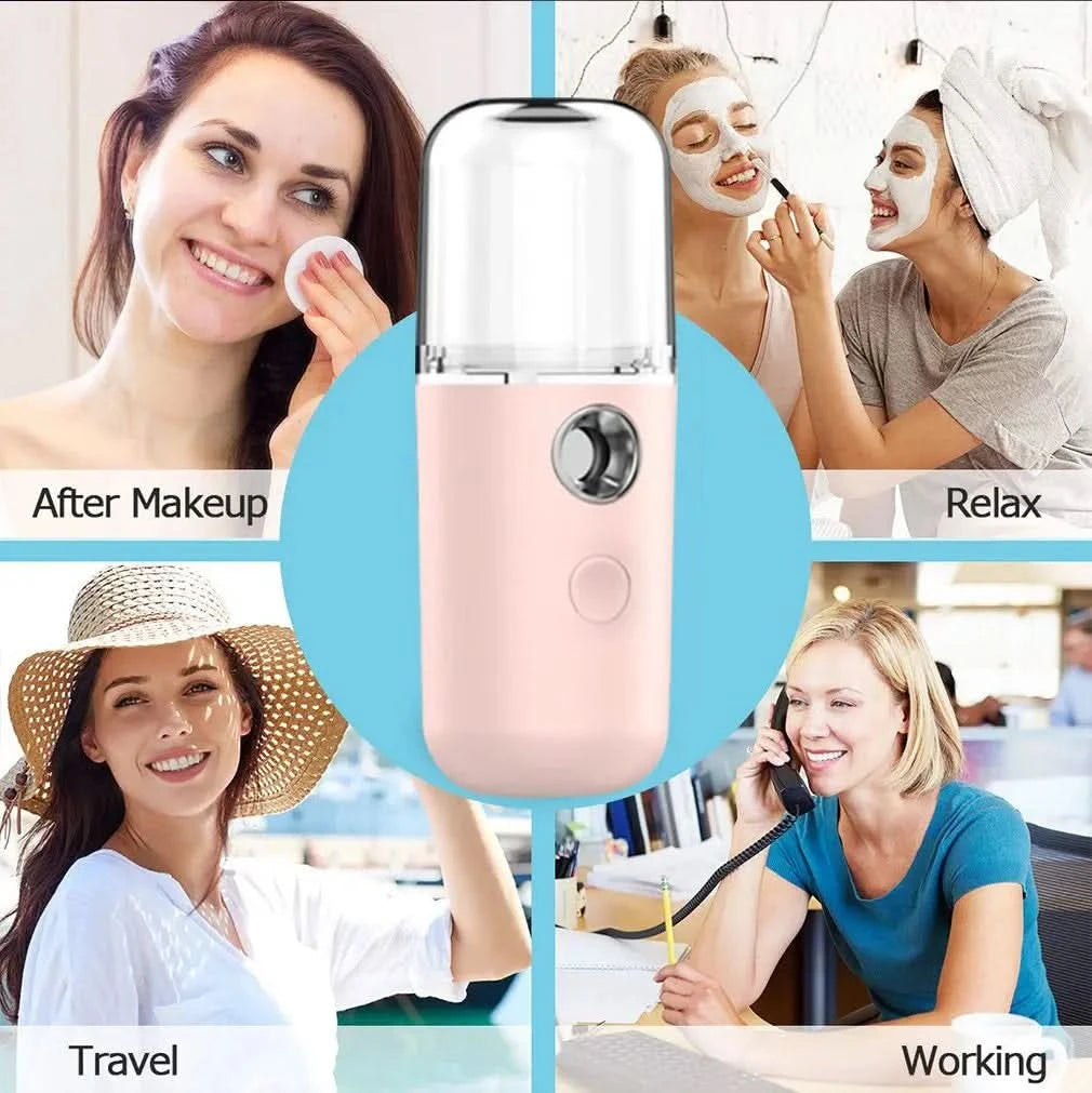 Nano Spray Water Replenisher Hydration Instrument Mini Portable Rechargeable Facial Steamer Beauty Moisturizing Humidifier - M & M Global