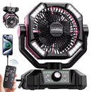 coldSky Camping Fan with 4 LED Lantern 8 Speeds Desk Fan 20000mAh Battery Portable Outdoor Fan for Outdoor Camping and Fishing - M & M Global