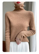 Autumn And Winter Knitted Pullover High-Neck Sweater, High-Elasticity, Fashionable And Comfortable Long-Sleeved Women's TopRY128