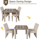 Rustic Dining Table, Farmhouse Kitchen Dining Chairs , Charming 60" Rectangular Wooden Table& Upholstered