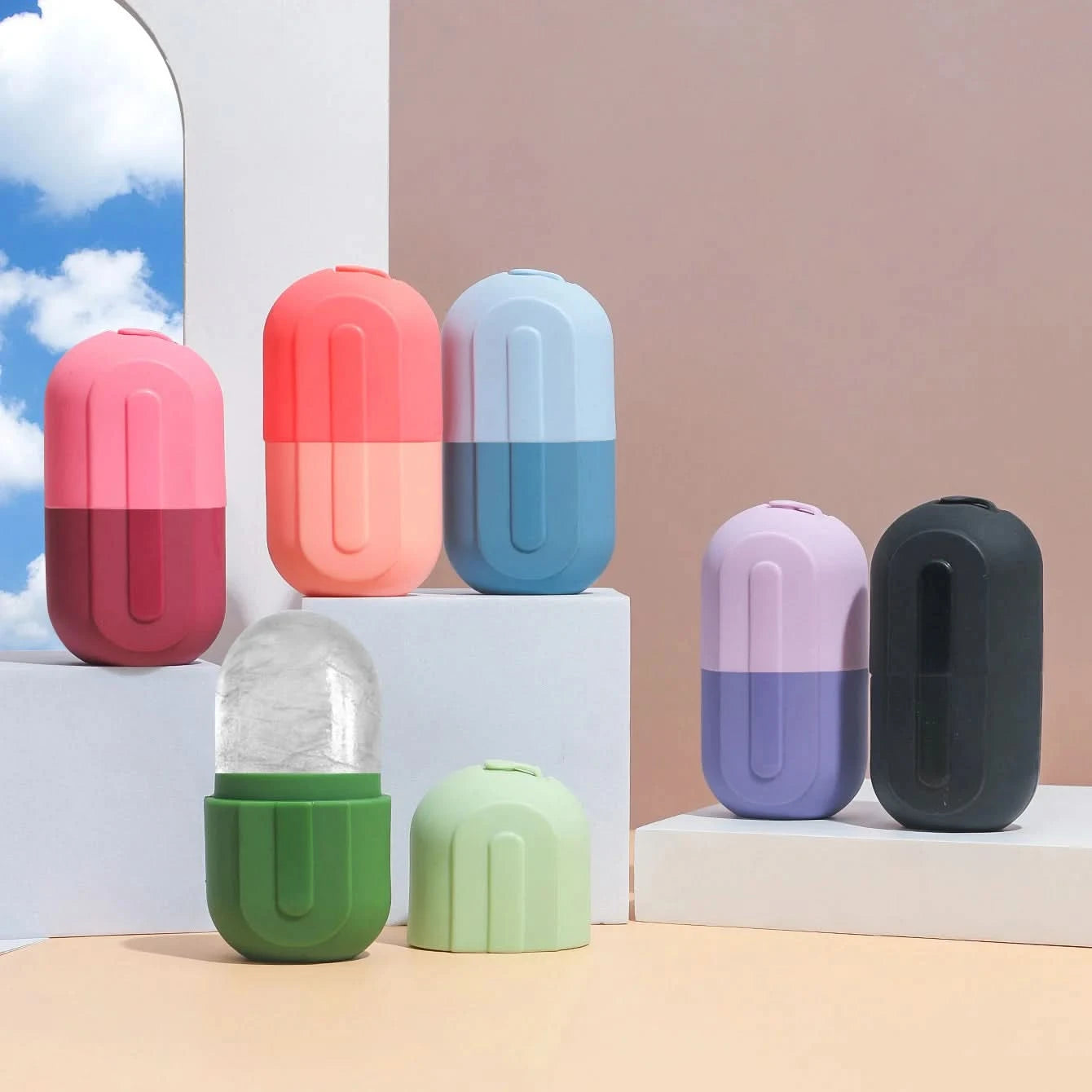Silicone Ice Cube Trays Beauty Lifting Ice Ball Face Massager Contouring Eye Roller Facial Treatment Reduce Acne Skin Care Tool - M & M Global