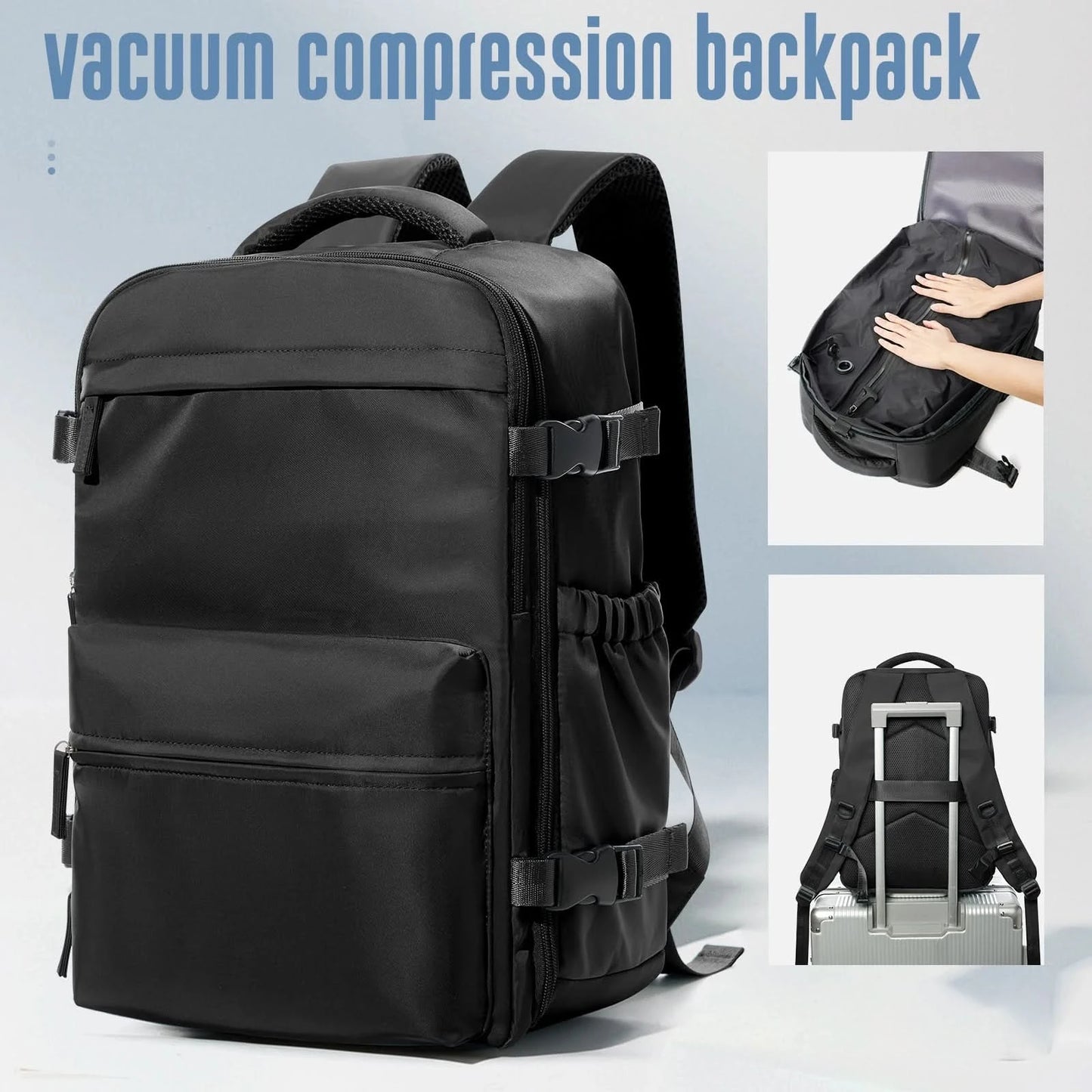 Vacuum Backpack Travel Bag for Men Large Capacity airback Backpack Business Laptop Backpack Women Expandable Backpack School Bag - M & M Global