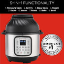 Crisp 9-in-1 Electric Pressure Cooker and Air Fryer Combo with Stainless Steel Pot, Pressure Cook, Slow Cook, Air Fry, Roast, St - M & M Global