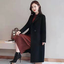 Plus Size Women's Mid-Length Woolen Coat 2025 Spring Autumn Slim Fit Woolen Coat Outerwear Pure Color Korean Casual Style But...