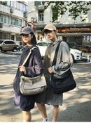 Casual Canvas Messenger Bag Versatile Flip Large Capacity Shoulder Book Bag For Student Adjustable Crossbody Bag For Men Women - M & M Global