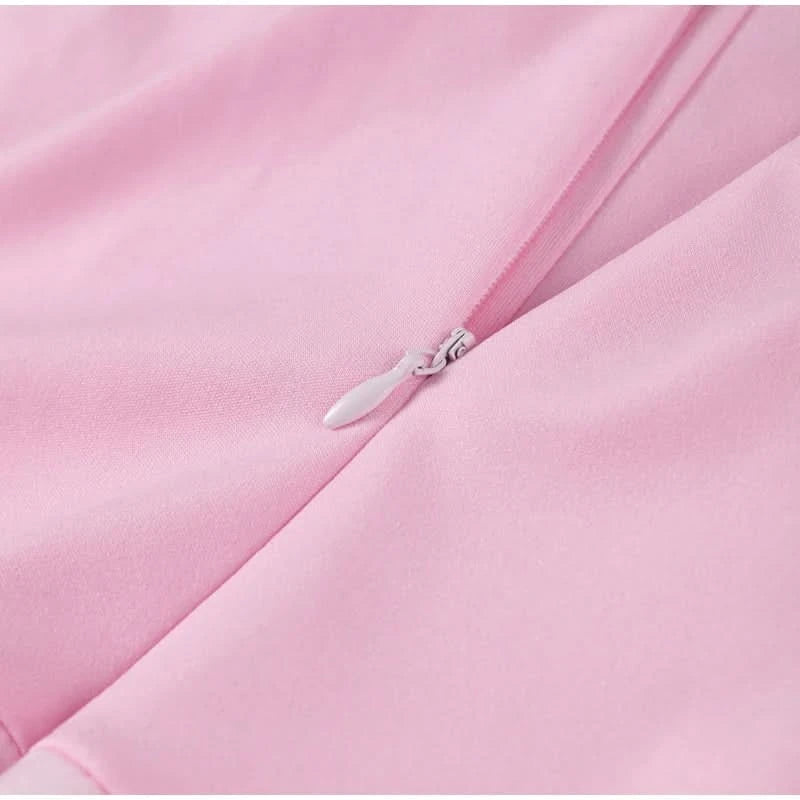 Sexy Strapless Patchwork Long Dress Women Slim Sleeveless Pleated Mermaid Dresses 2025 Spring Summer Lady Evening Solid Robe - M & M Global