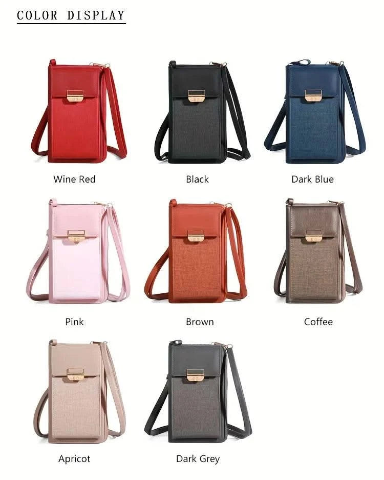 2024 New Women's Bag Mobile Phone Bag Trendy Line Simple Ladies Shoulder Bag Messenger Bag Lock Small Square Bag - M & M Global