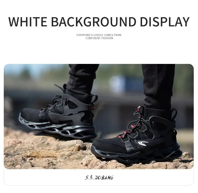 Steel Toe Shoes for Men Work Boots Lightweight Sneakers Indestructible Boots Anti-smash Anti-Punctur Construction Safety Shoes