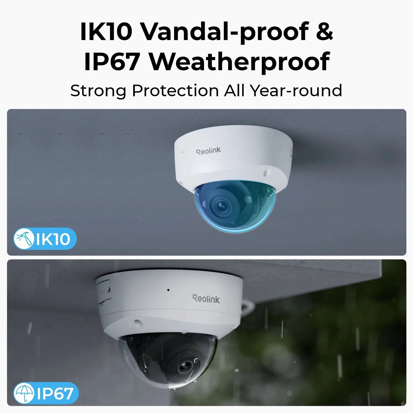 Reolink 8MP UHD IK10 Vandal-Proof PoE Security Camera 4K Outdoor IP Camera 125° Wide Angle IP67 Waterproof Surveillance Cameras