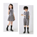 6PCS Summer Kids Weddding Suit Outfit Set Formal Elegant Suit for Kid Boy Kids Shirt Vest Shorts Socks Tie Sticker Clothing Suit - M & M Global