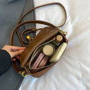 Korean Fashion New Small Square Bag Shoulder Bags Brown Niche Retro Suede Surface Leisure Versatile Trend Lady Crossbody Bags - M & M Global