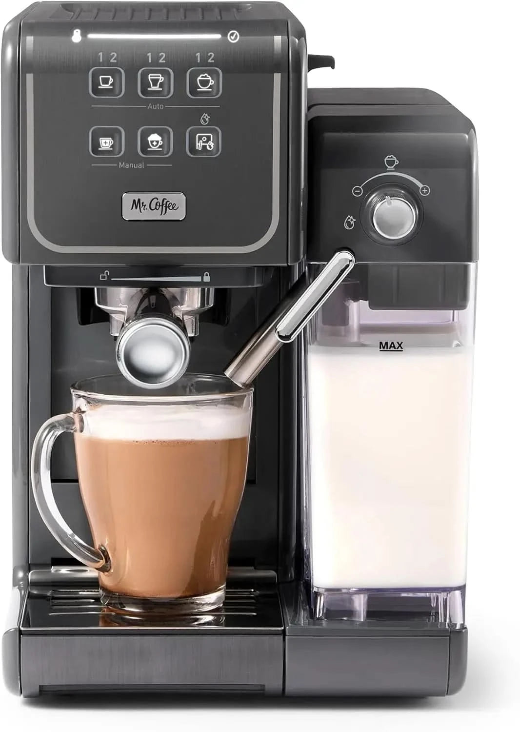 One-Touch CoffeeHouse+ Espresso, Cappuccino, and Latte Maker Home Coffee Machine with 19-Bar Italian Pump, and Milk Frother Idea - M & M Global
