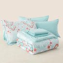 7-Pcs Bohemian print Comforter sets, soft comfort, Bedding Sets, room decor, all-season, Queen/King