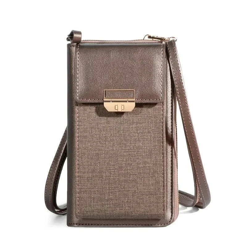 2024 New Women's Bag Mobile Phone Bag Trendy Line Simple Ladies Shoulder Bag Messenger Bag Lock Small Square Bag - M & M Global