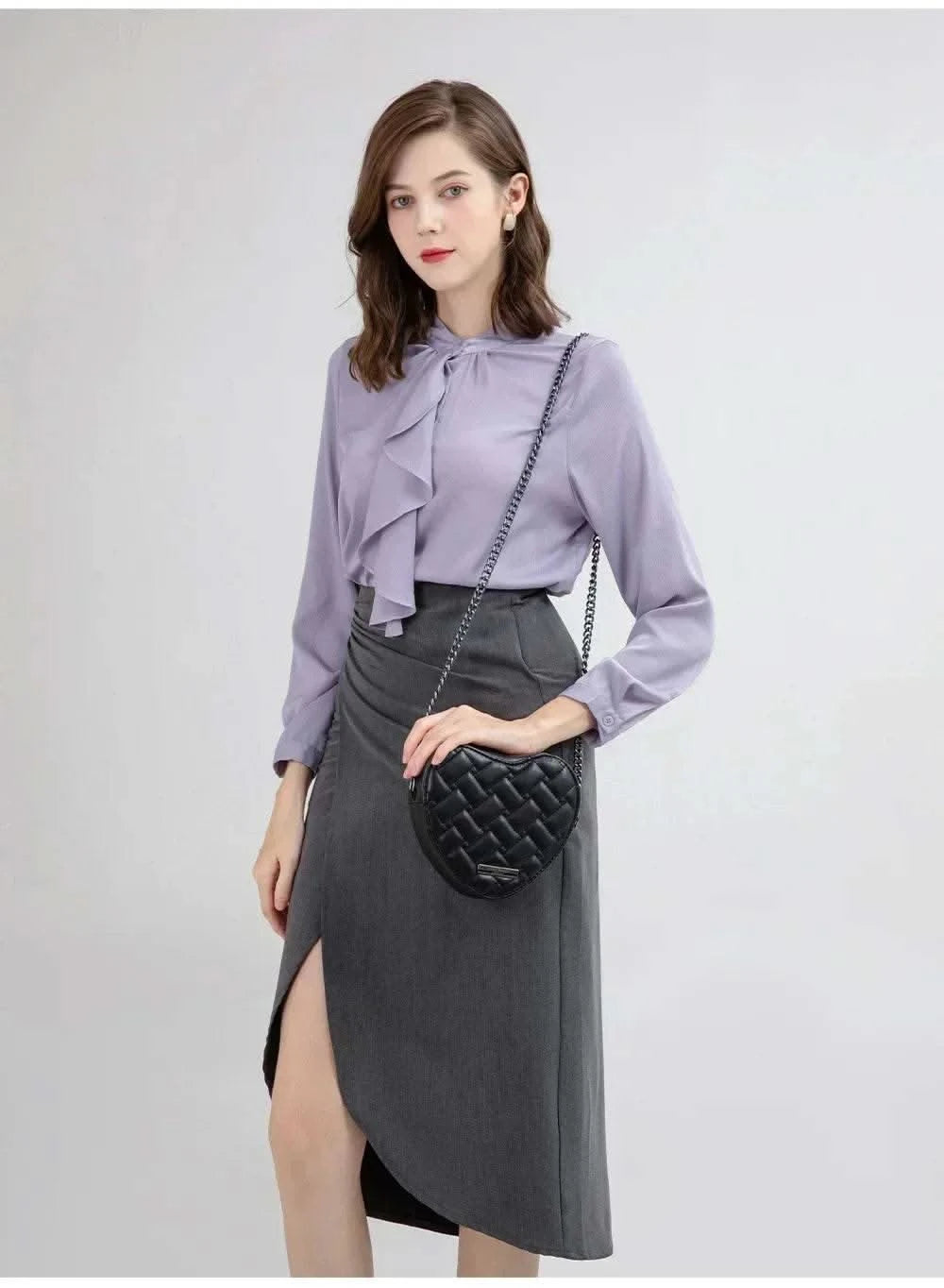 2024 Women's Heart-Shaped Herringbone Crossbody Bag with Eagle and Bird Head Shoulder Bag Chain Purse - M & M Global