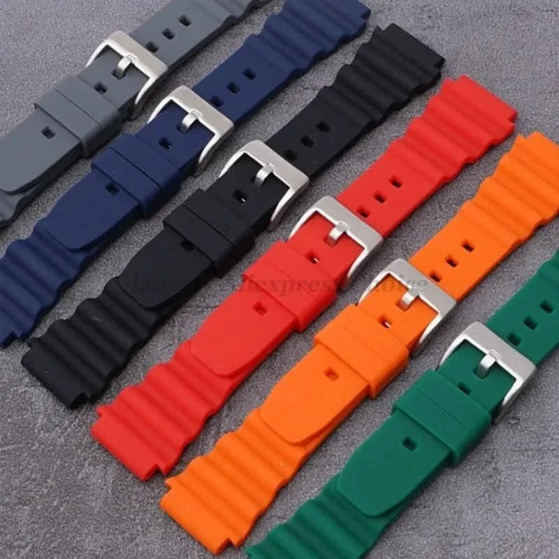 Silicone Watch Band 20mm 22mm For Rolex SUBMARINER Waterproof Diving Bracelet For Citizen For Seiko SKX007 SRP777J1 Sports Strap - M & M Global