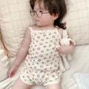 Baby Clothes Sets Summer Toddler Girl Strap Suits Cotton Printing Baby Boy Tops Tee and Shorts Infant Tracksuit Newborn Sets - M & M Global